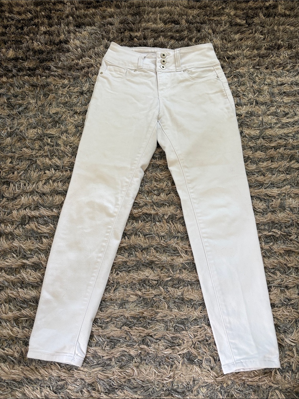 White Stretch Cotton Blend Skinny Jeans for Women Size 7/28
